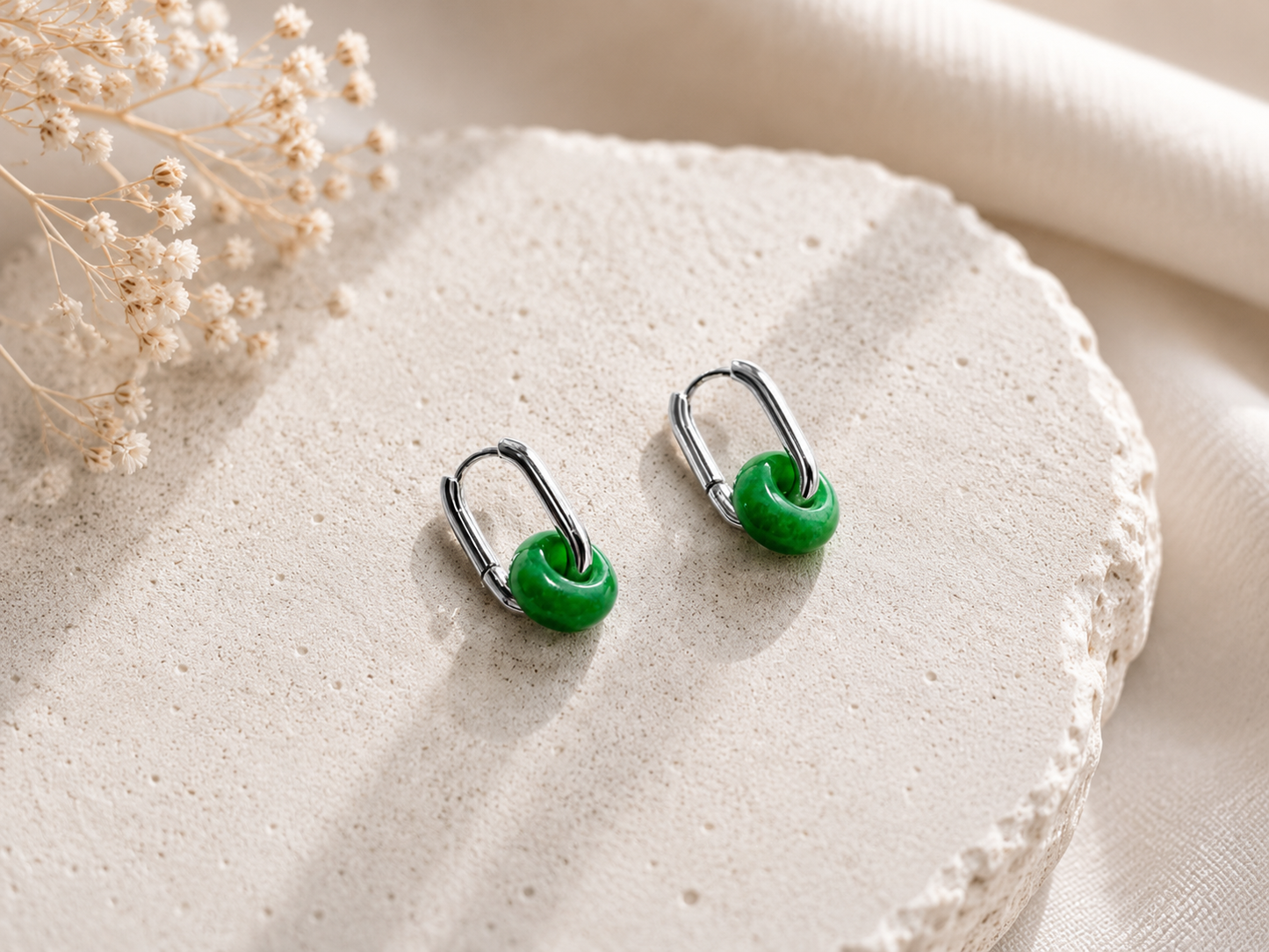 Solstice Stone Hoops