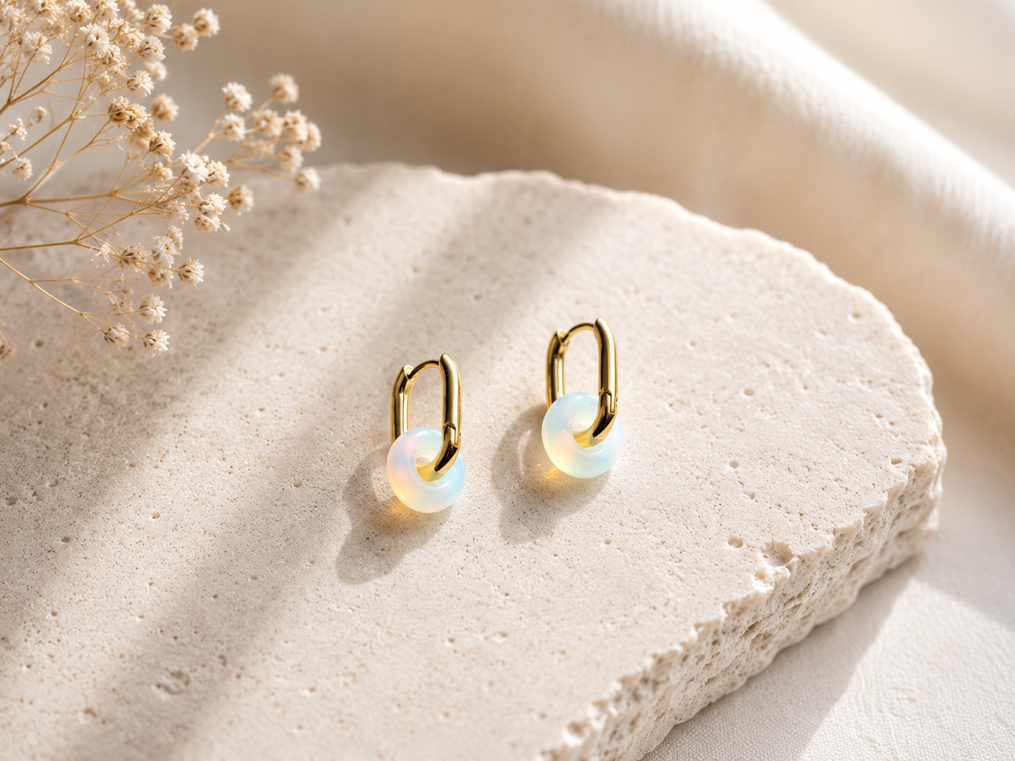 Solstice Stone Hoops