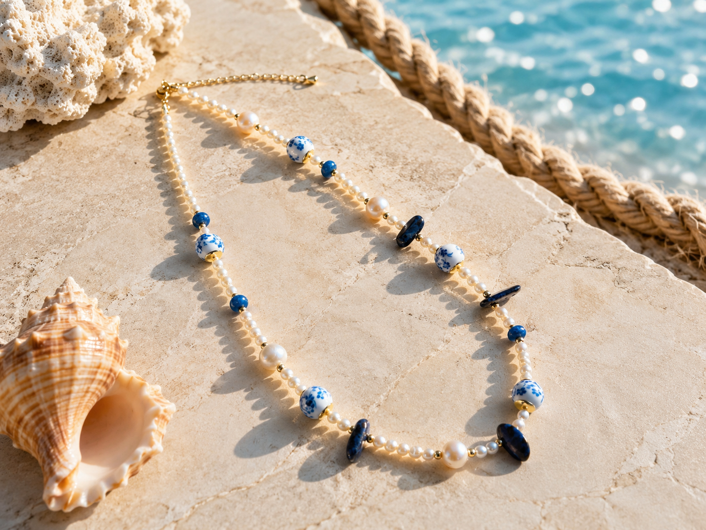 Santorini Pearl Necklace