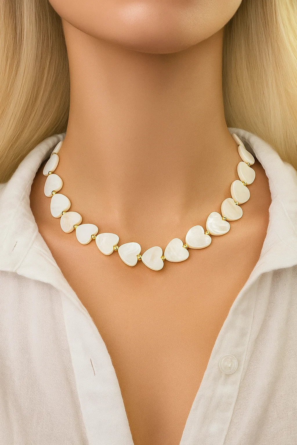 Coastal Heart Glow Shell Necklace