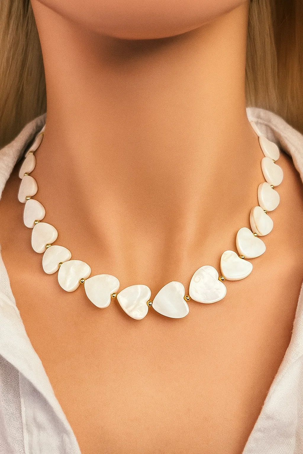 Coastal Heart Glow Shell Necklace