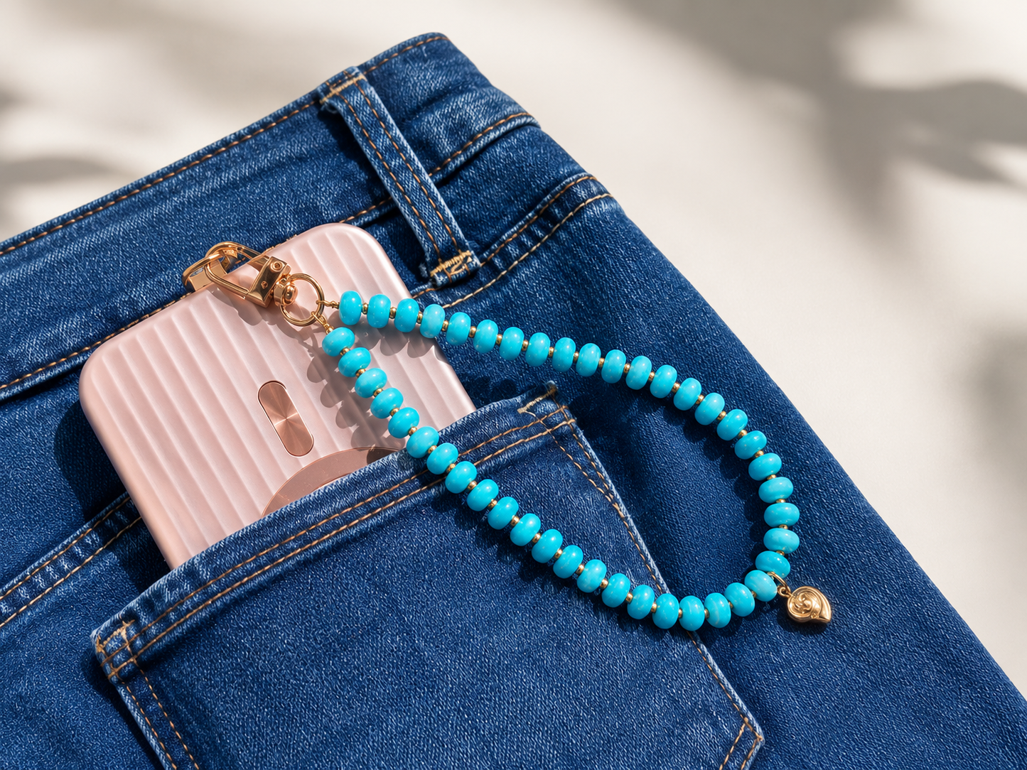Azure Tide Gemstone Phone Wristlet