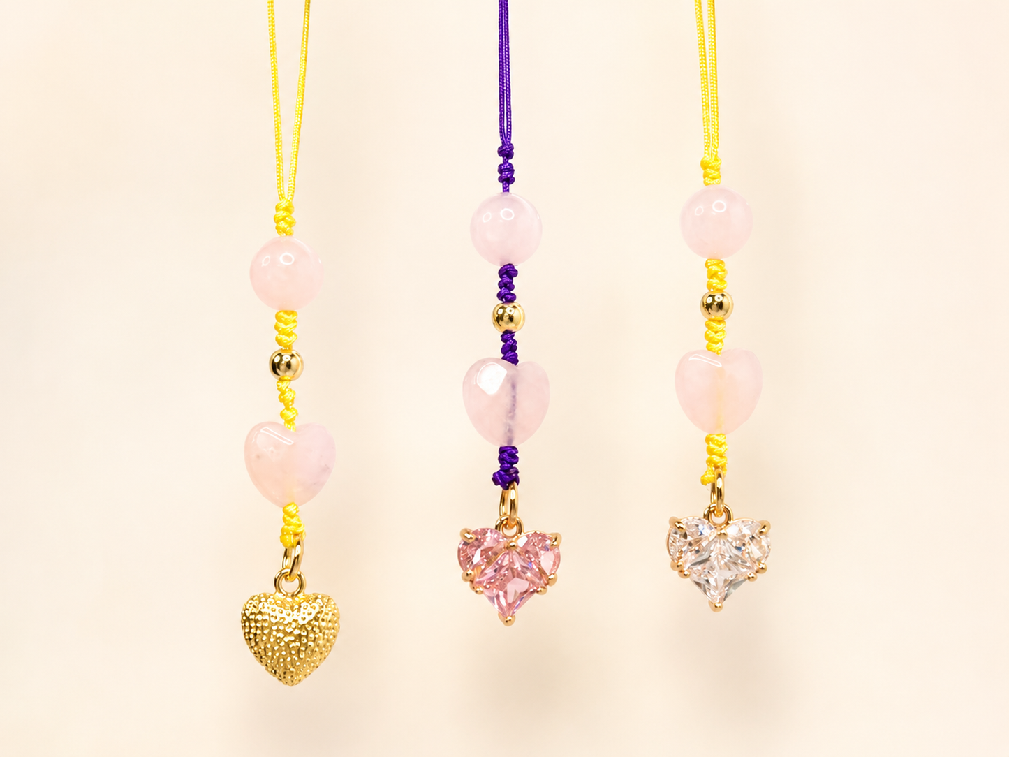 Soft Girl Rose Quartz Heart Charm