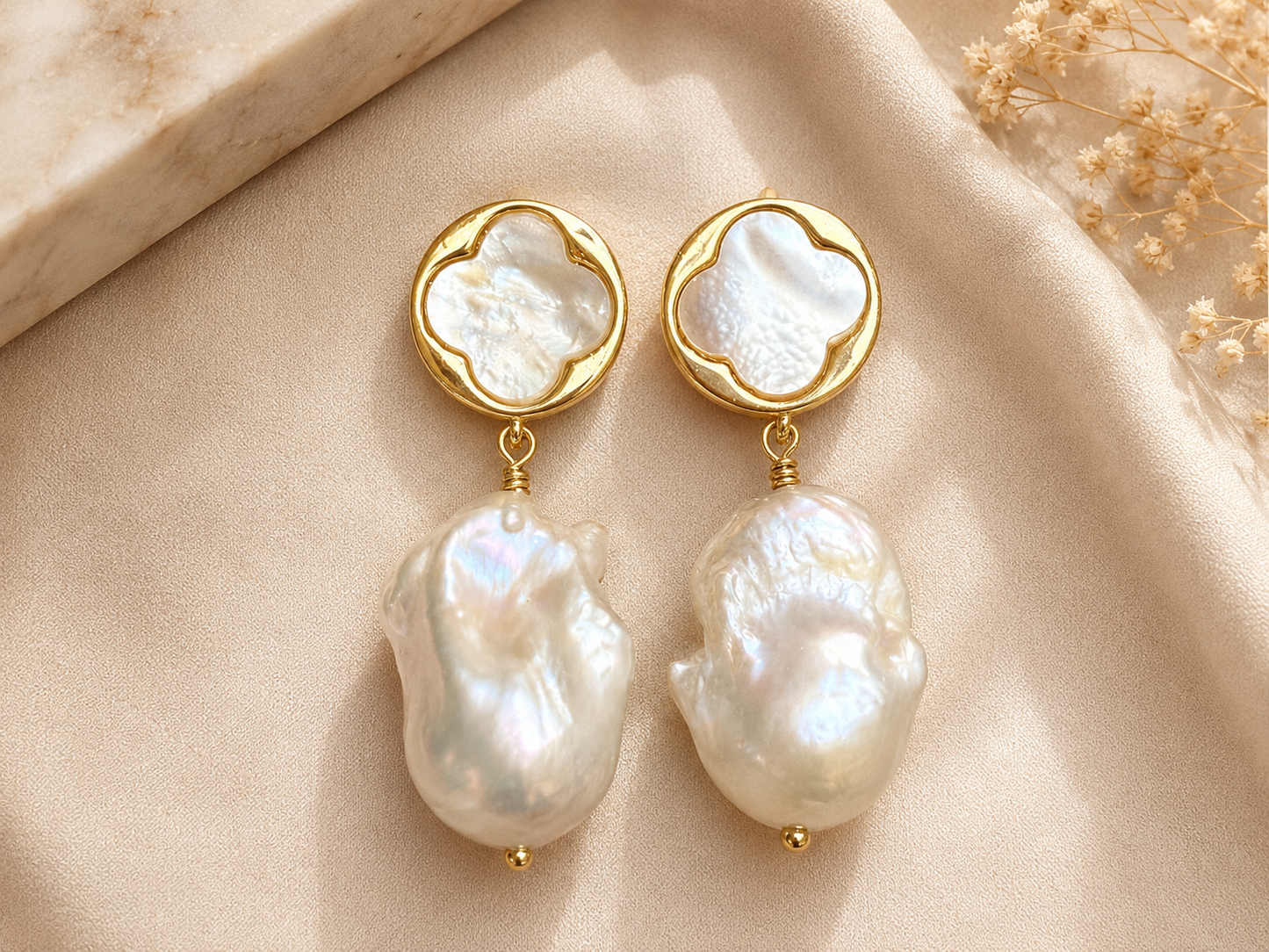 Imperial Glow Baroque Pearl Drop Earrings