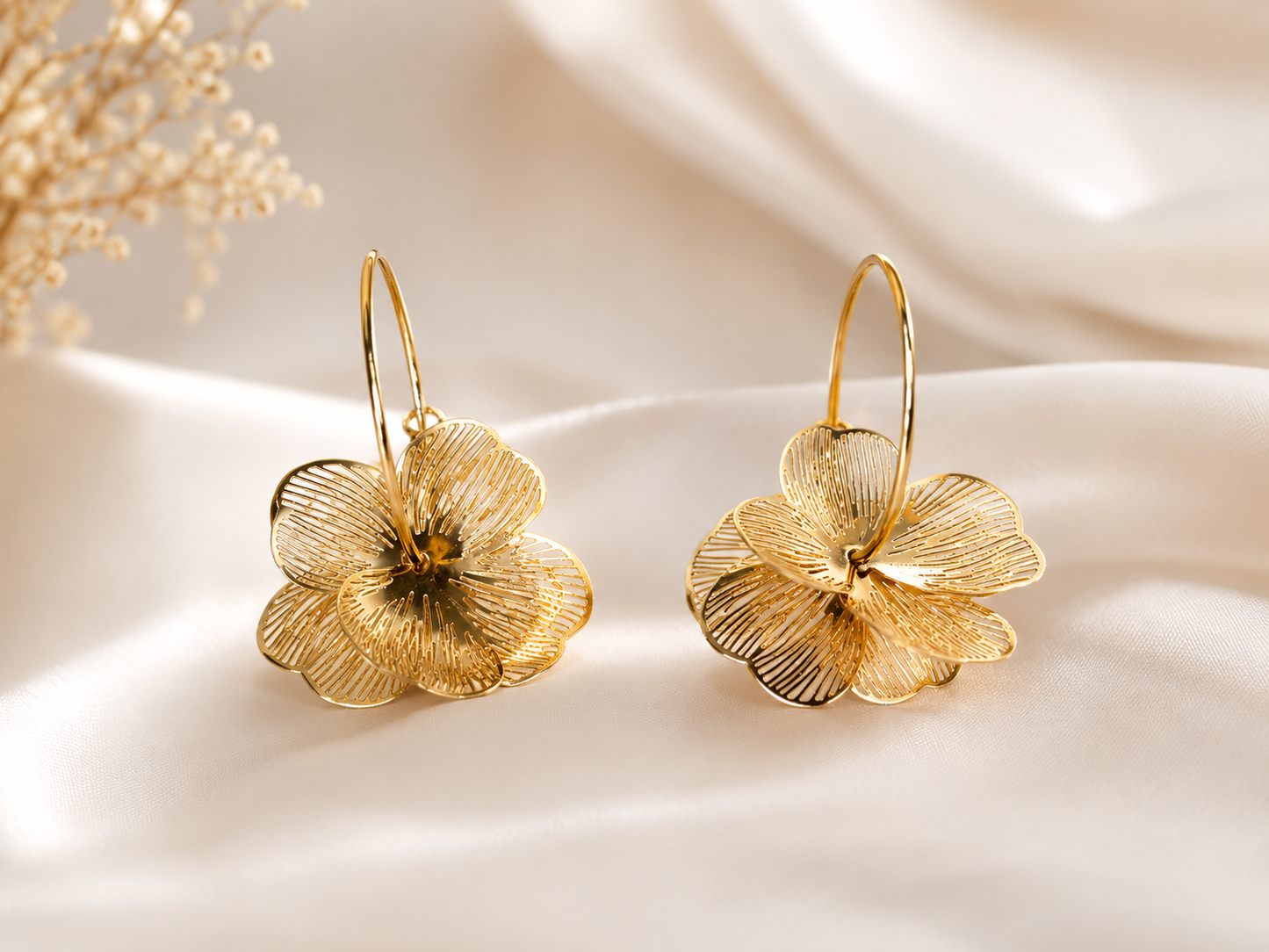 Golden Bloom Hoops