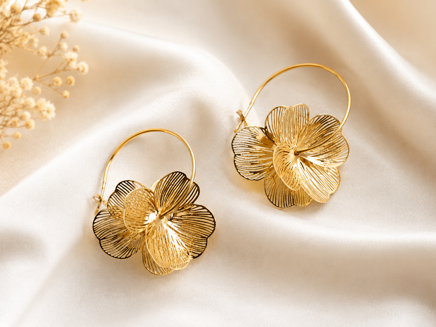 Golden Bloom Hoops