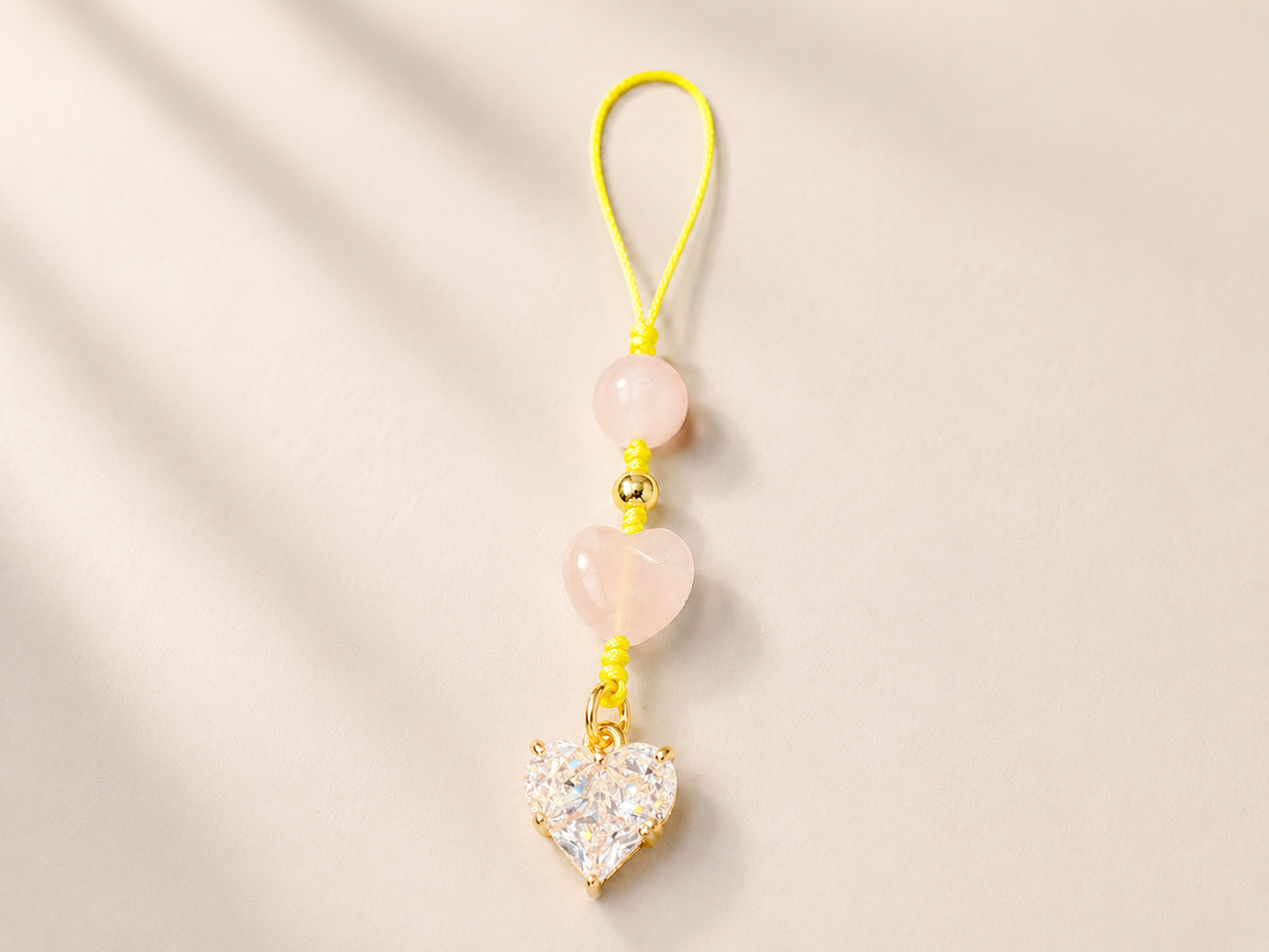 Soft Girl Rose Quartz Heart Charm