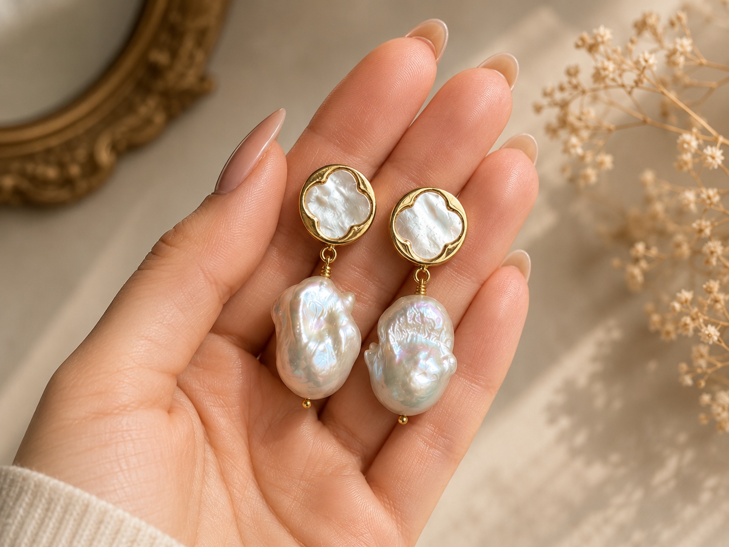 Imperial Glow Baroque Pearl Drop Earrings