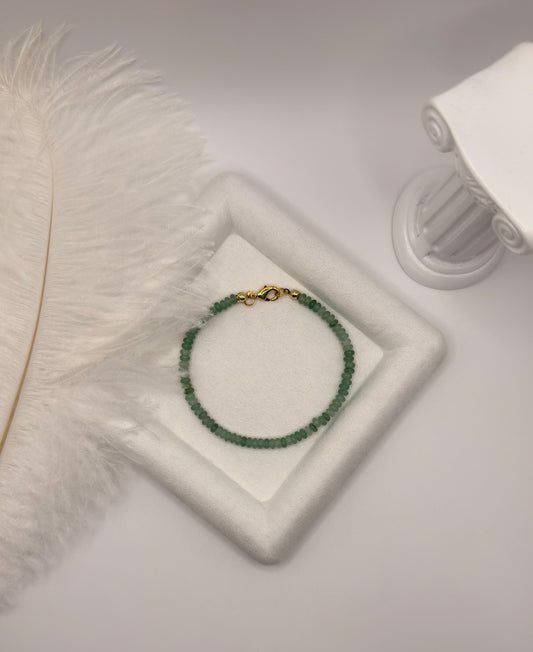Healing Crystal Bracelet, Green Aventurine Bracelet – Handmade Gemstone Jewelry, Minimalist Beaded Bracelet, Gift for Her