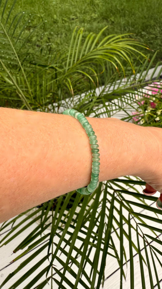 Green Aventurine Bracelet – Handmade Gemstone Jewelry, Minimalist Beaded Bracelet, Healing Crystal Bracelet, Gift for Her