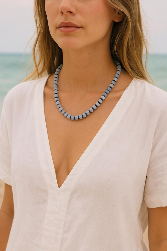 Cheeky Gemstone Necklace, Jade Aquamarine Rose Quartz Statement Jewelry, Colorful Bead Choker, Multi-Strand Layered Look, Gift for Her