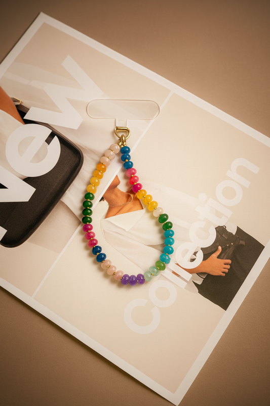Prism Loop – Rainbow Quartz Beaded Phone Strap